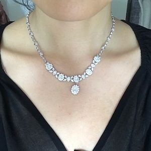Diamond necklace and matching earrings
